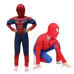 Movie Superhero Red Peter Parker Kids Muscle Costume