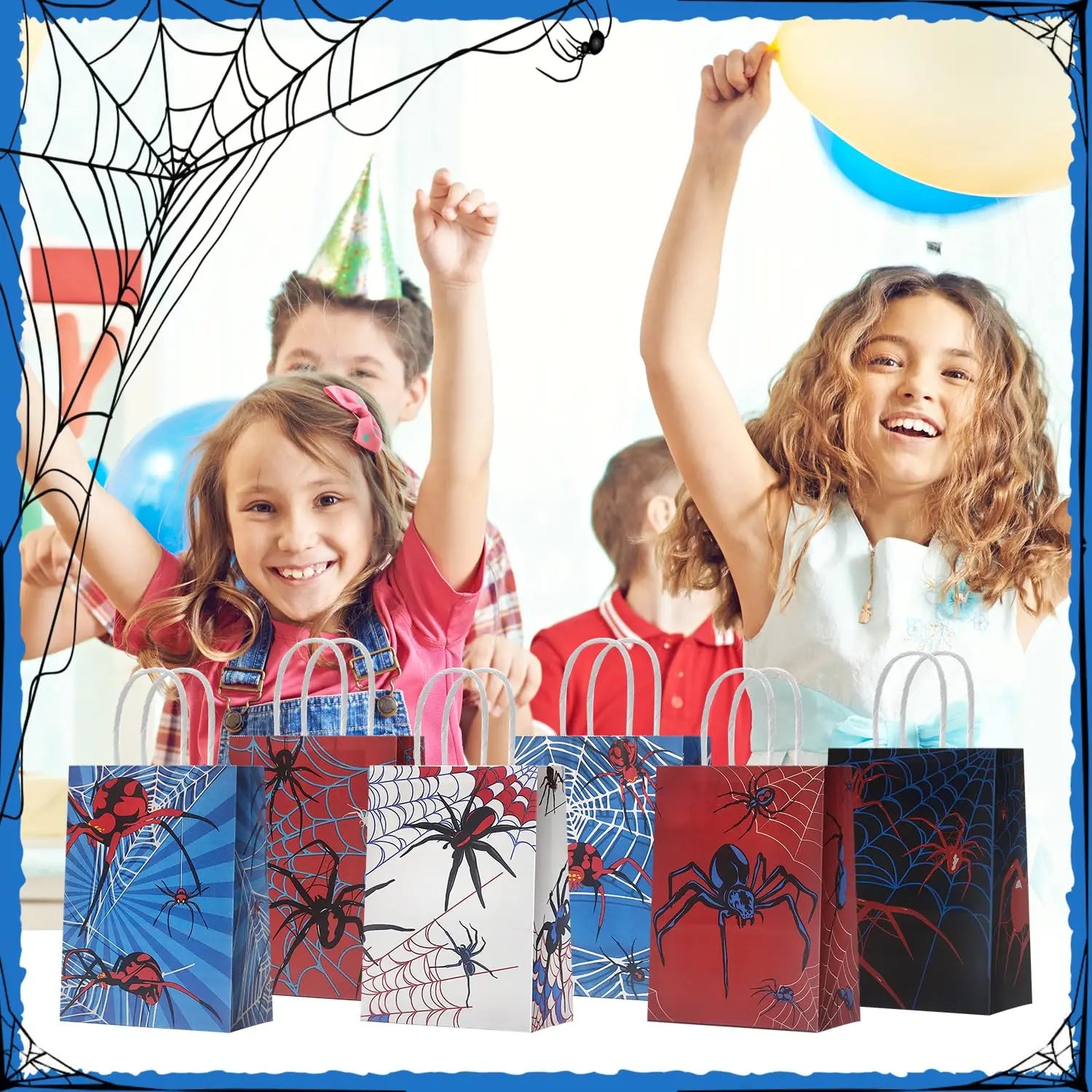 24pcs Red & Blue Spider-Man Paper Favor Bags - Image 2