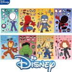 8/16/24pcs Spider-Man & Iron Man Make-A-Face Sticker Set