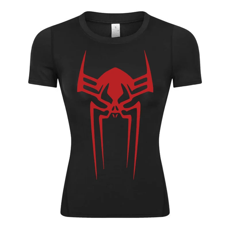 Women's Spider Print Compression Shirt - Image 7