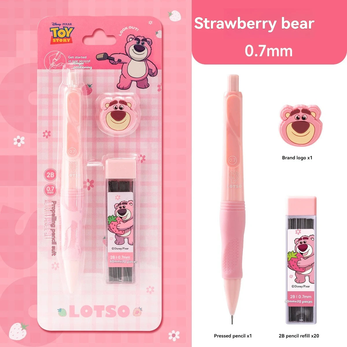 1 Set Kawaii Disney Spider-Man & Strawberry Bear Mechanical Pencils - Image 5