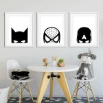 Black and White Spider-Man Superheroes Poster